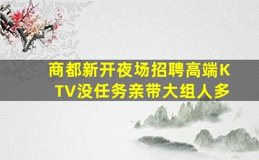 商都新开夜场招聘高端KTV没任务亲带大组人多